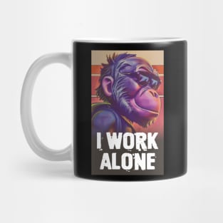 I WORK ALONE in 8 bits Mug